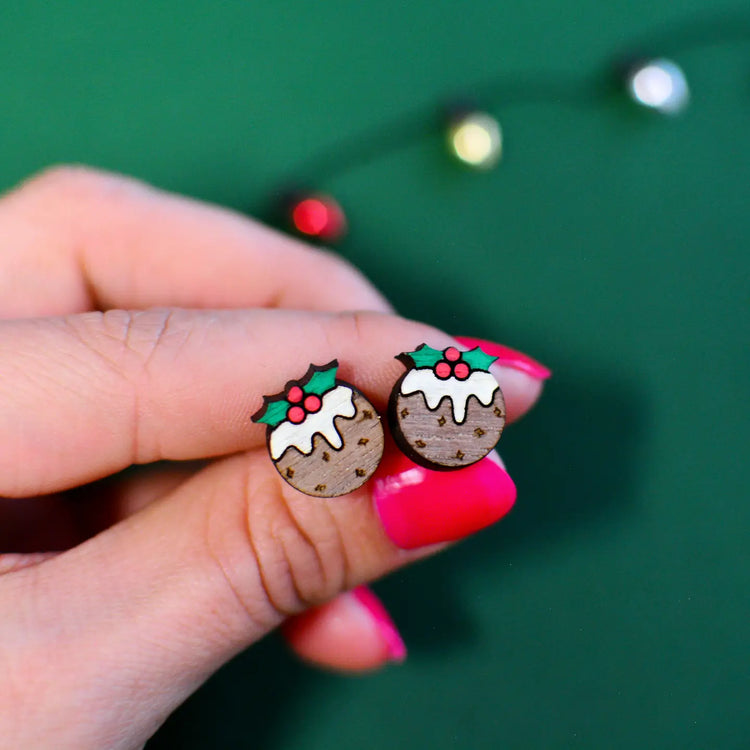 Christmas Pudding Stud Earrings