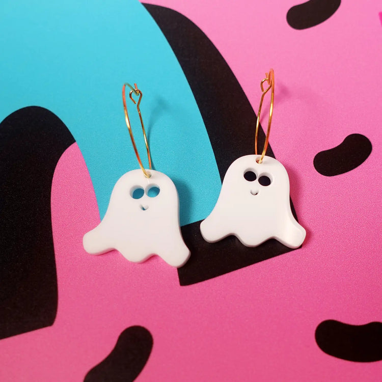 Halloween Ghost Hoop Earrings