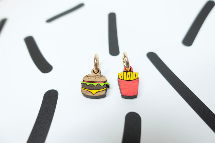 Burger and Fries Huggie Earrings