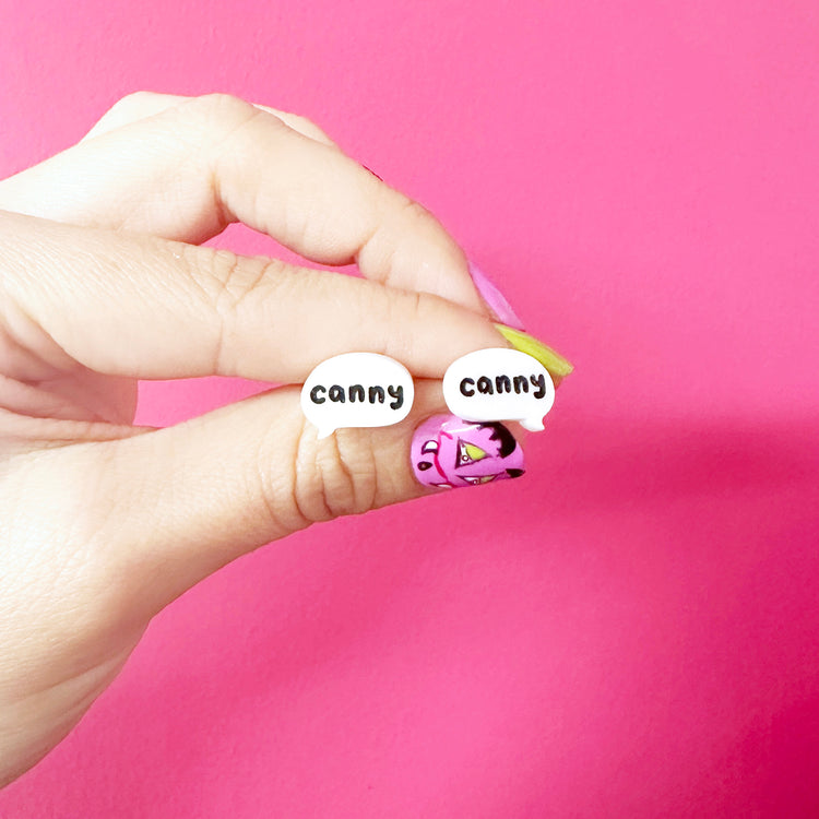 SUPER SECONDS Canny Geordie Slang Stud Earrings