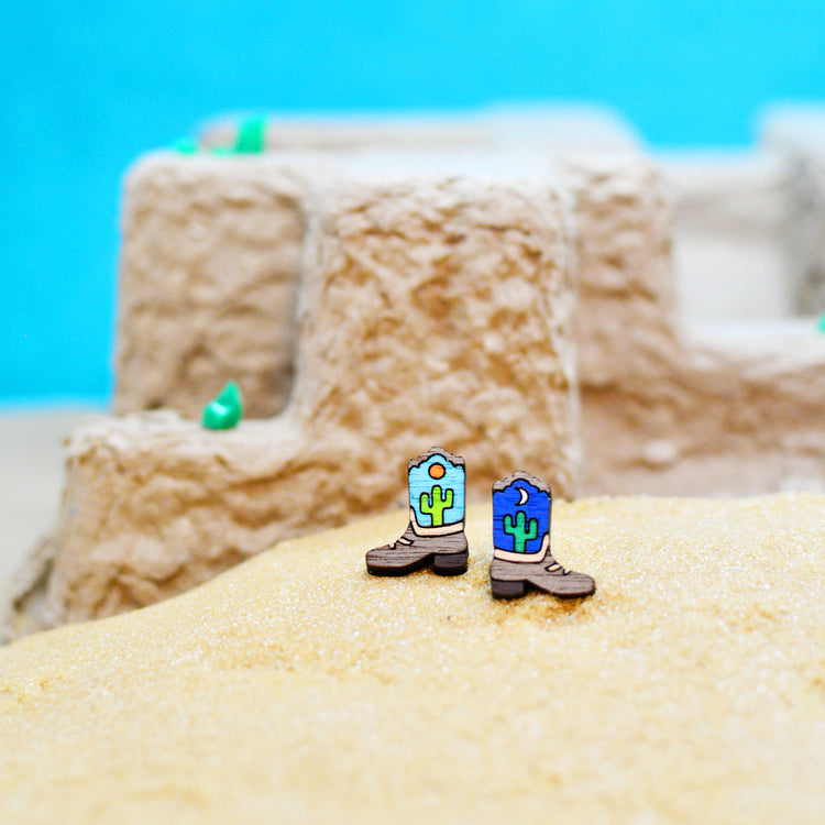 Cowboy Boot Stud Earrings