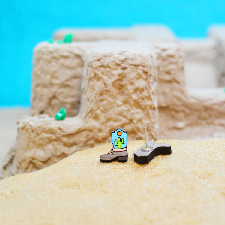 Cowboy Boot Stud Earrings