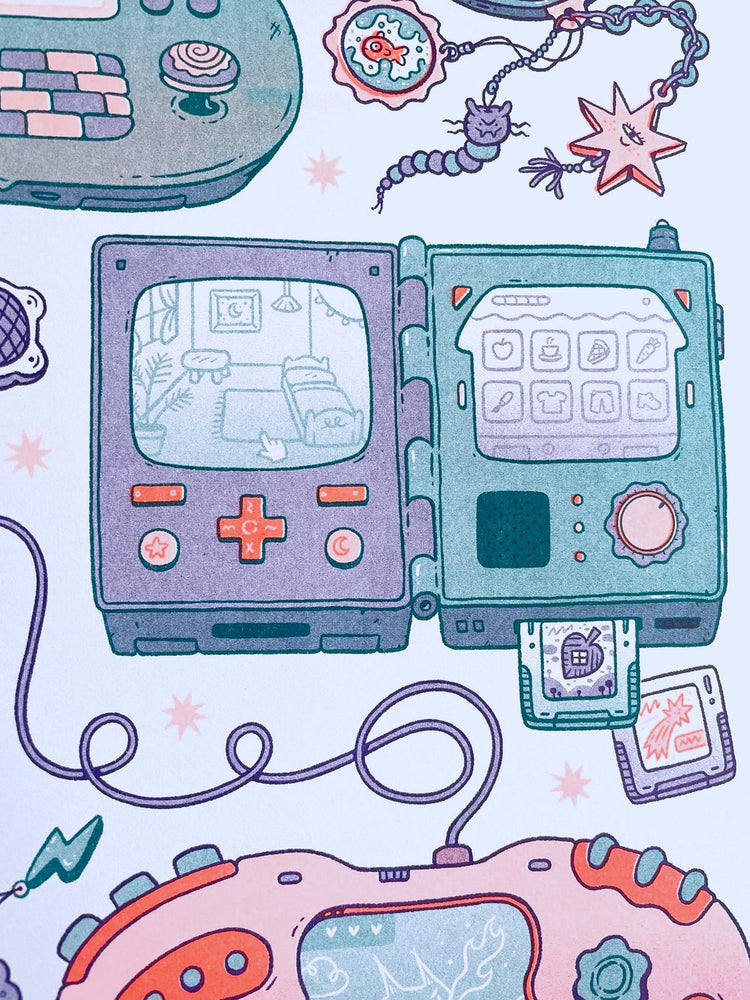 Dead Tech Gamer A3 Risograph Print