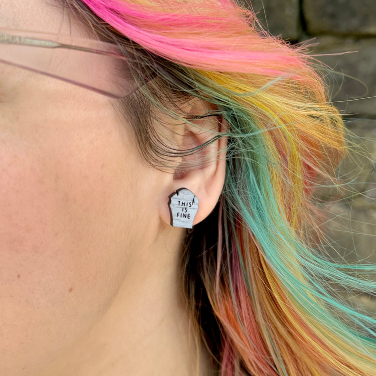 Halloween Gravestone Stud Earrings