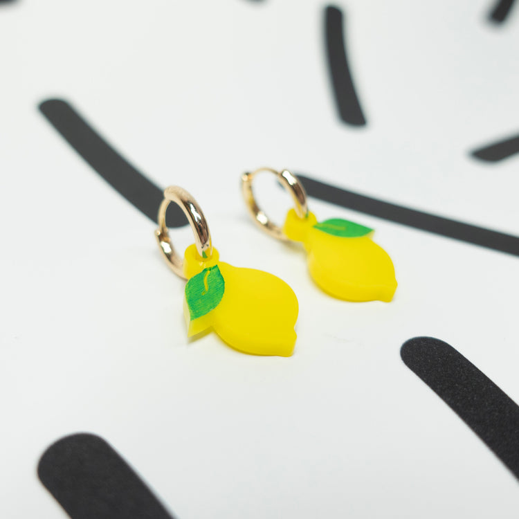 Lemon Huggie Earrings