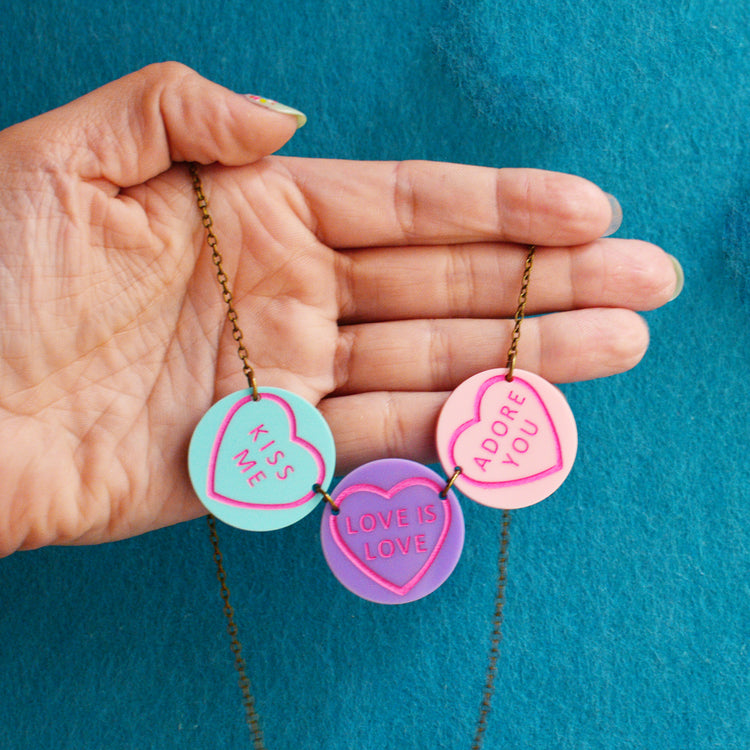 Valentines Sweetie Love Heart Midi Necklace