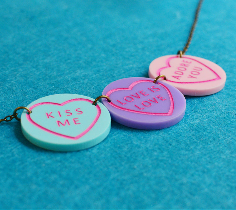 Valentines Sweetie Love Heart Midi Necklace