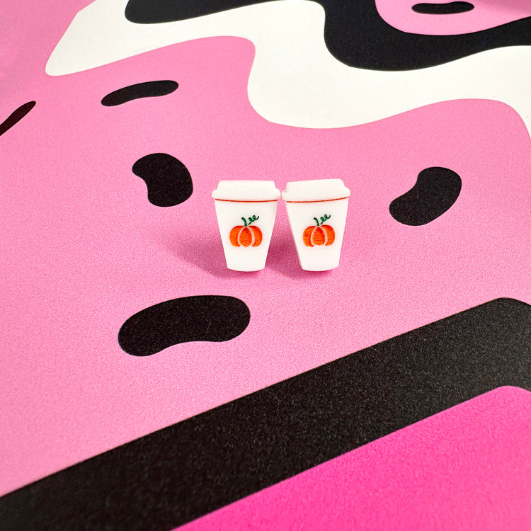 Pumpkin Spiced Latte Stud Earrings
