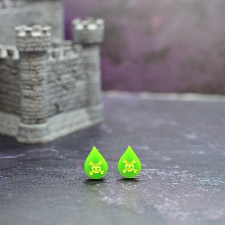 Halloween Poison Drop Stud Earrings