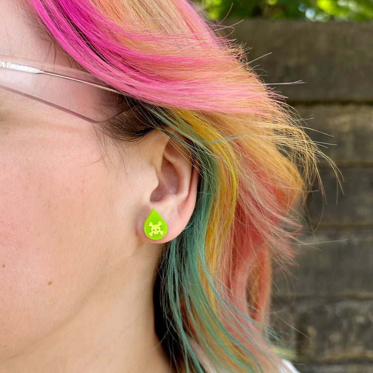 Halloween Poison Drop Stud Earrings