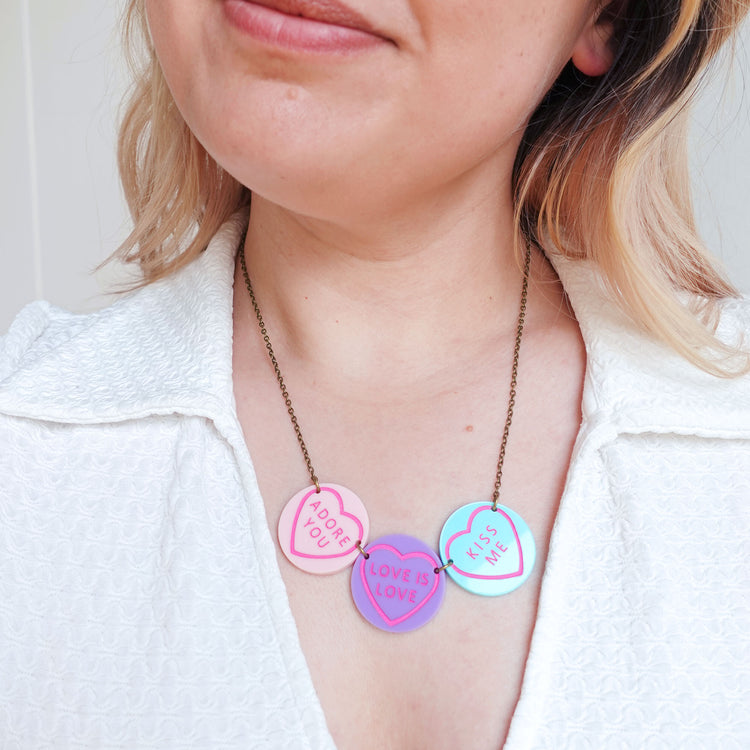 Valentines Sweetie Love Heart Midi Necklace