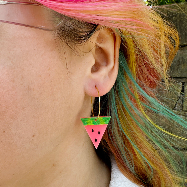 Watermelon Hoop Earrings