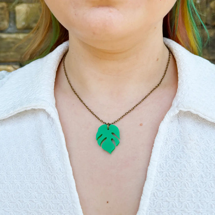 Monstera Mini Necklace