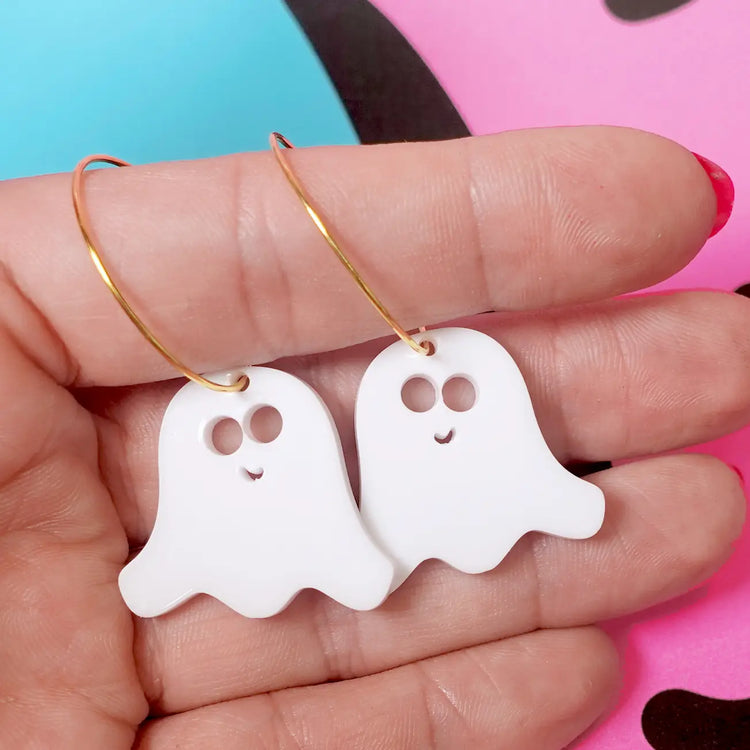 Halloween Ghost Hoop Earrings