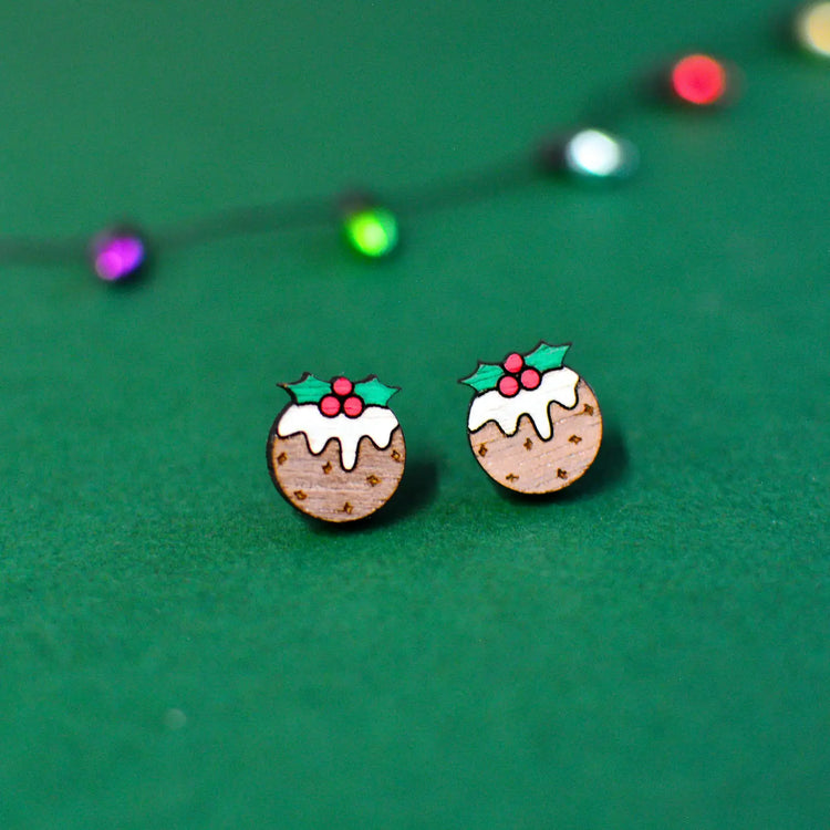 Christmas Pudding Stud Earrings