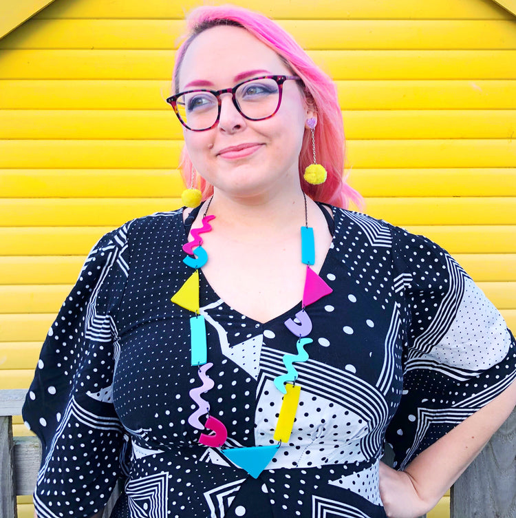 Geometric Shapes Statement Necklace