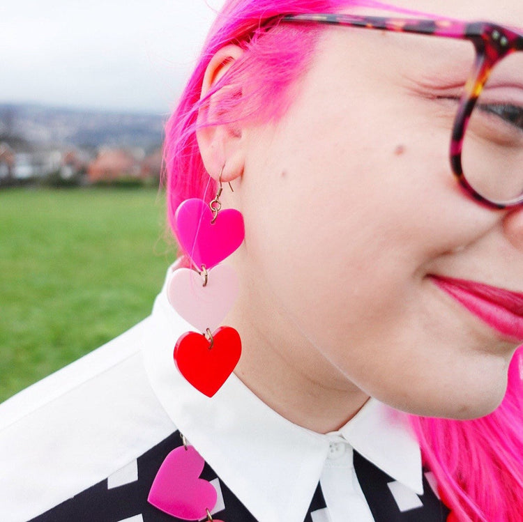 Heart Chain Statement Earrings