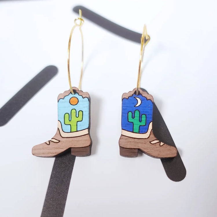 Cowboy Boot Hoop Earrings