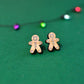 Christmas Gingerbread Man Stud Earrings