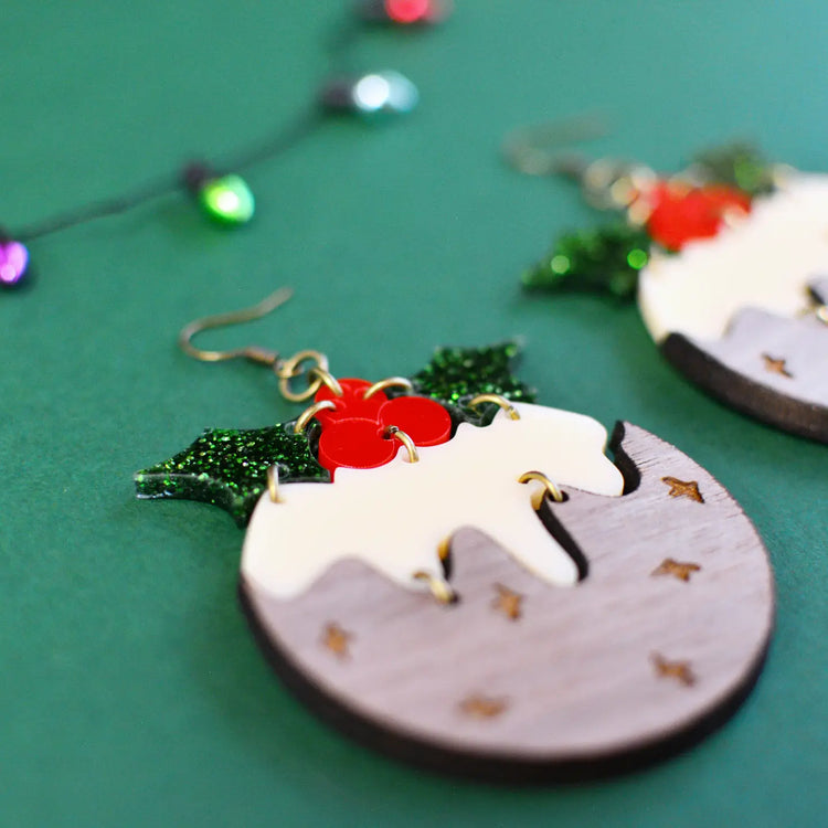Christmas Pudding Statement Earrings