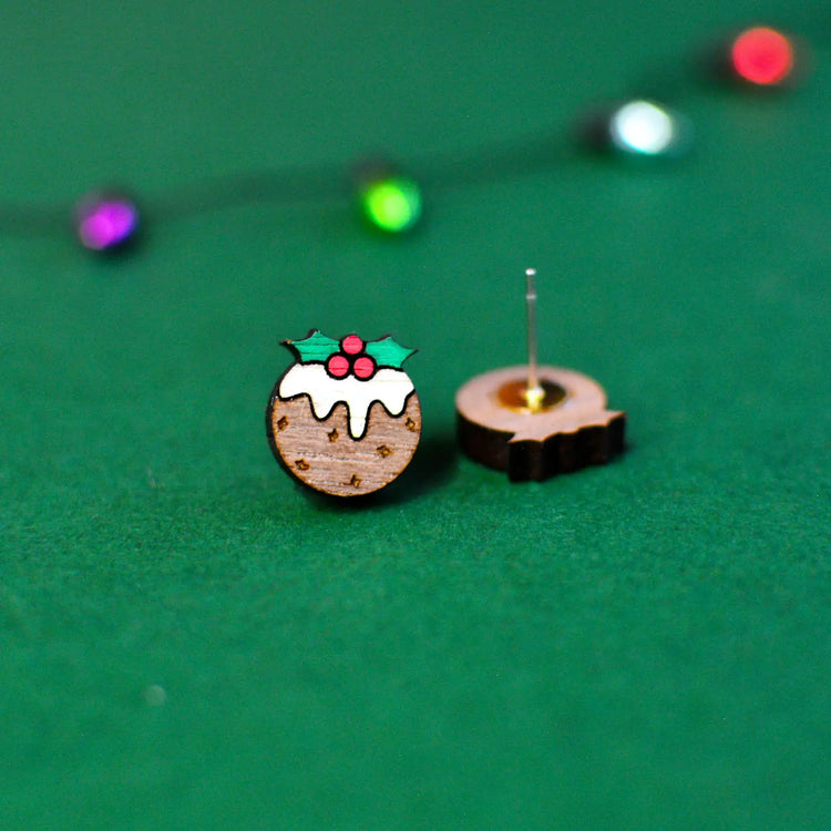 Christmas Pudding Stud Earrings