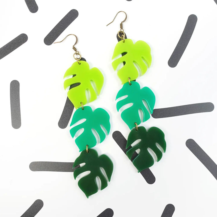 Monstera Statement Earrings