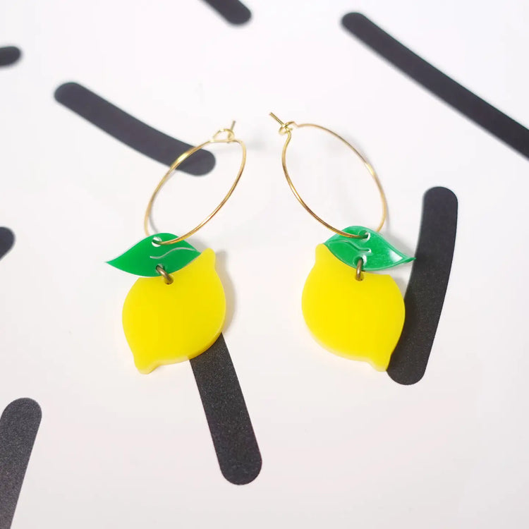 Lemon Hoop Earrings