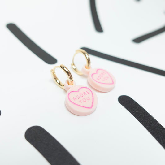 Adore You Love Heart Huggies Earrings