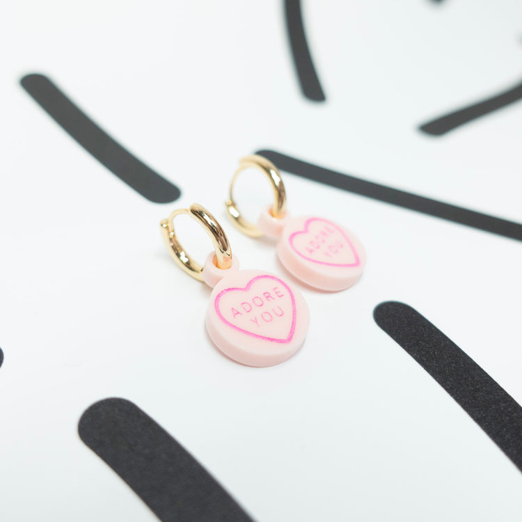 Adore You Love Heart Huggies Earrings