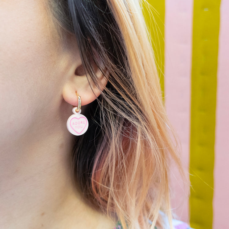 Adore You Love Heart Huggies Earrings