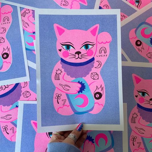 Lucky Cat A4 Print