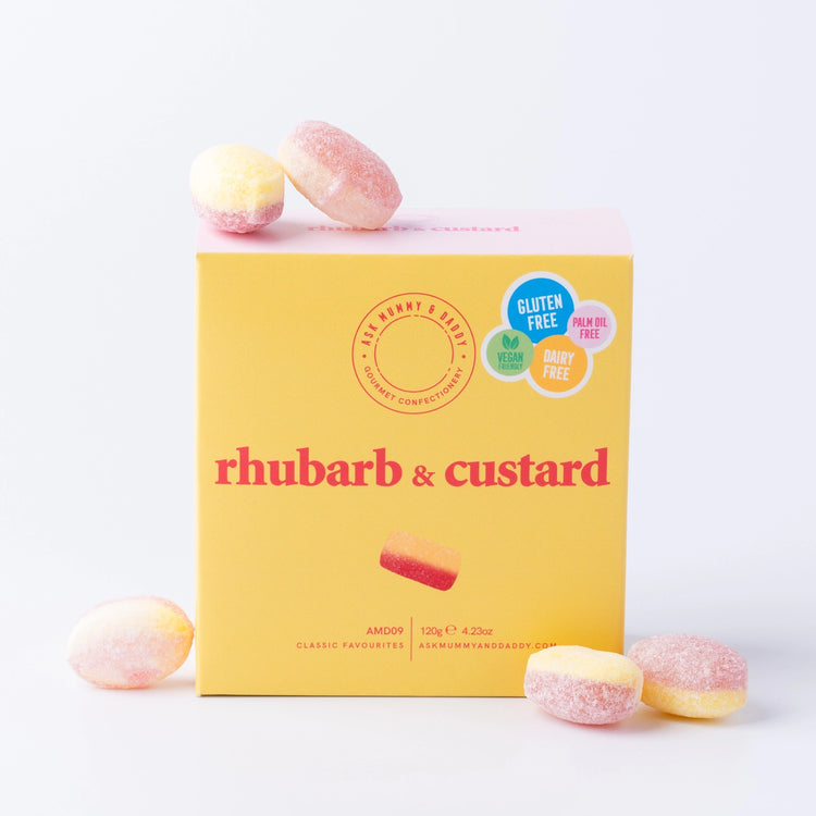 Vegan Rhubarb and Custard Sweets