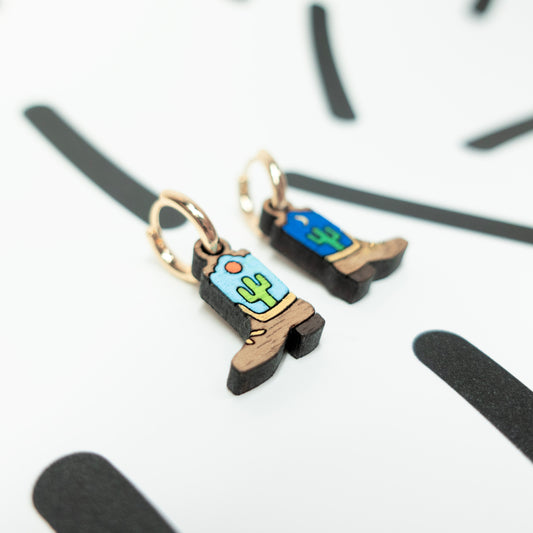 Cowboy Boots Huggie Earrings