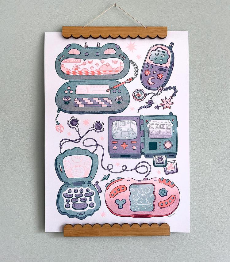 Dead Tech Gamer A3 Risograph Print