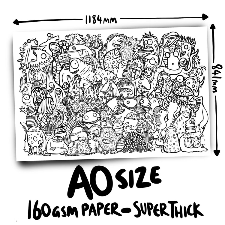 Monsters Giant Colouring Sheet
