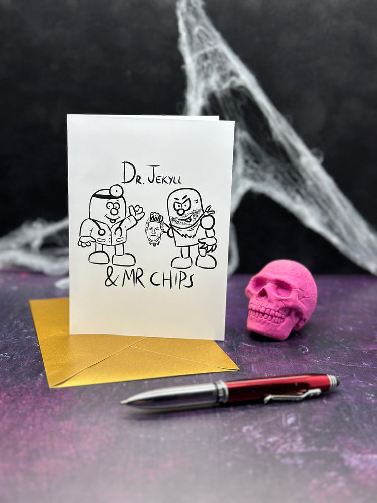 Dr Jekyll and Mr Chips Greetings Card