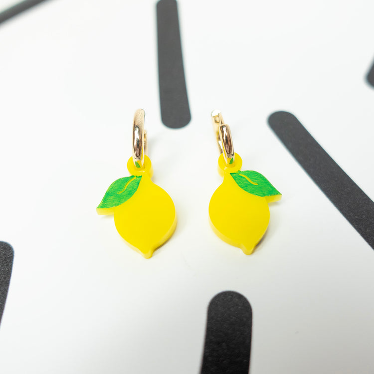 Lemon Huggie Earrings