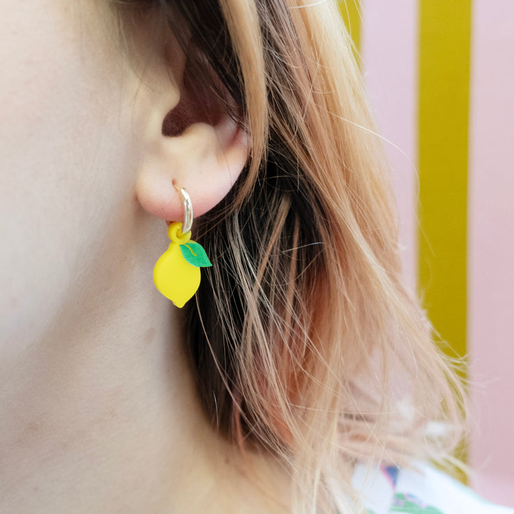 Lemon Huggie Earrings