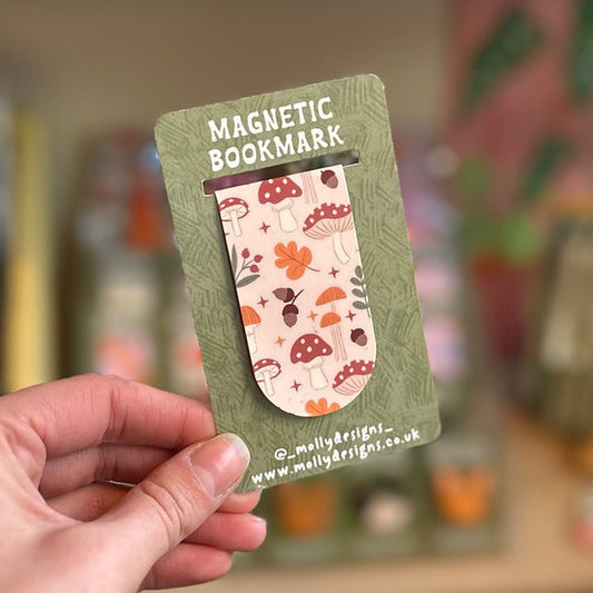 Mushroom Print Magnetic Bookmark