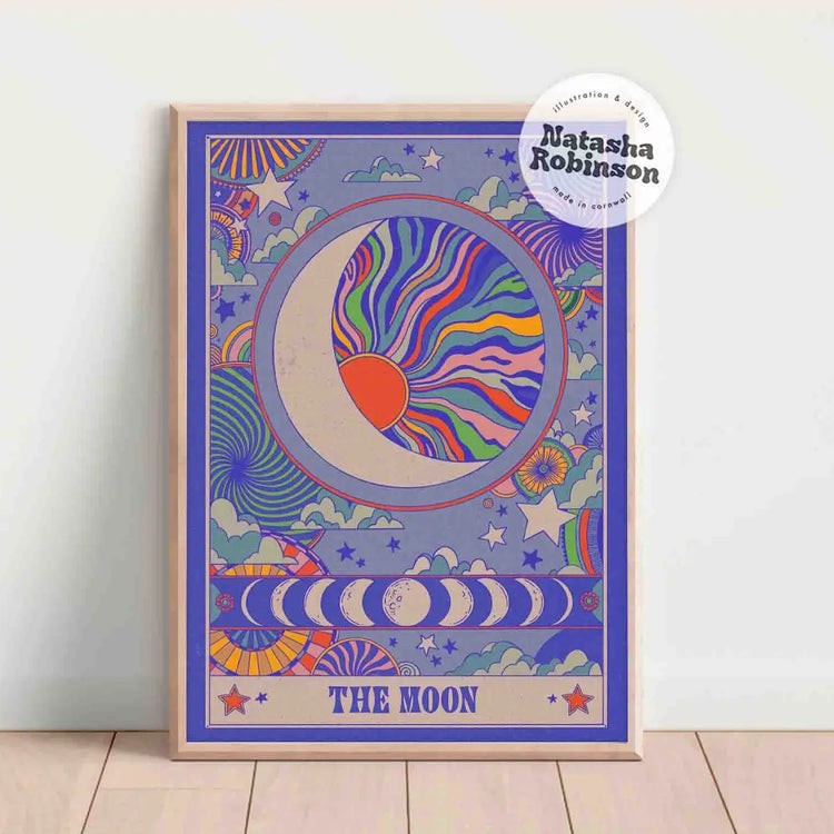 Psychedelic Moon A4 Print