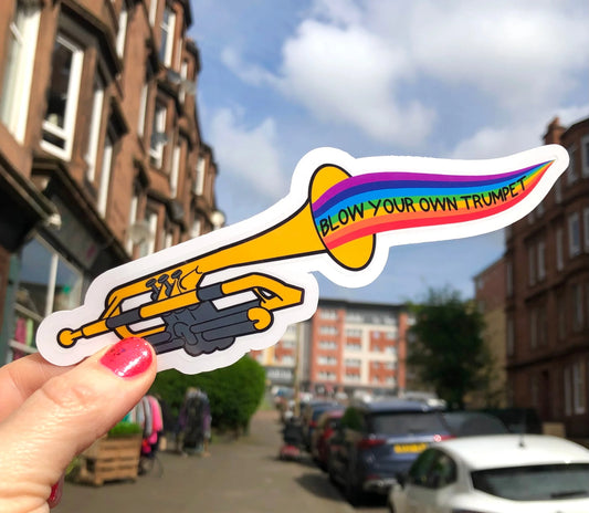 Blow Your Own Trumpet Sticker
