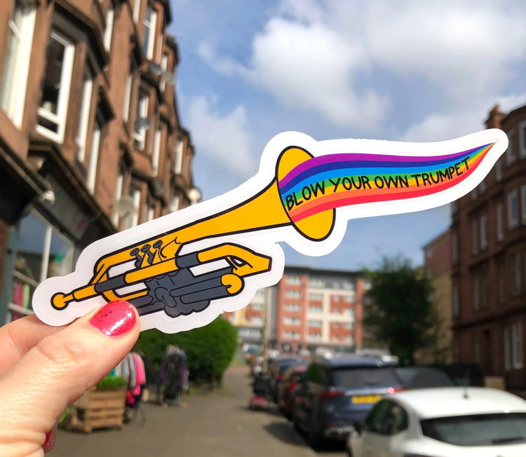 Blow Your Own Trumpet Sticker
