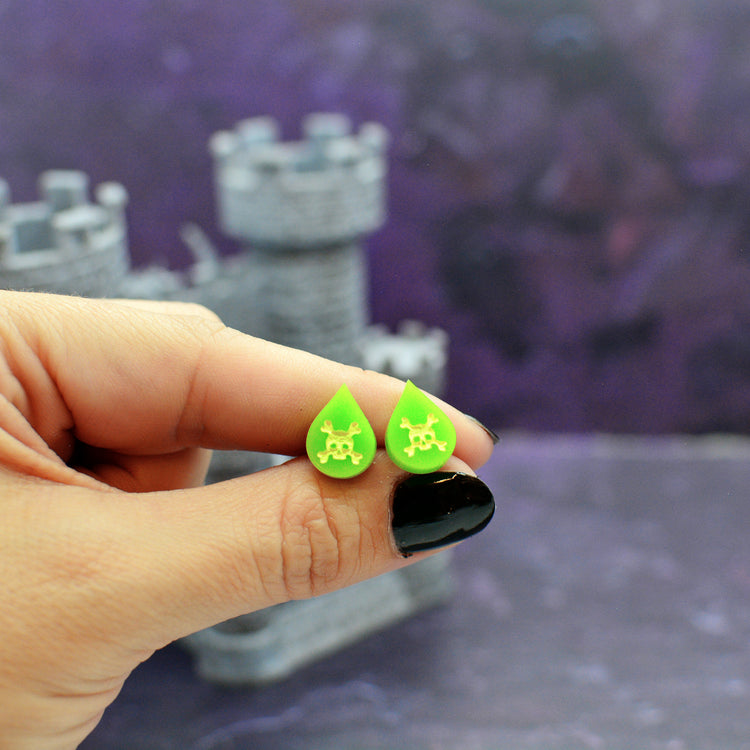 Halloween Poison Drop Stud Earrings