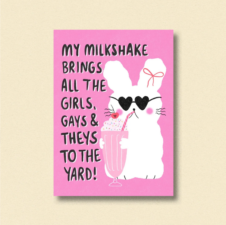 Girls, Gays, Theys Milkshake Postcard Print