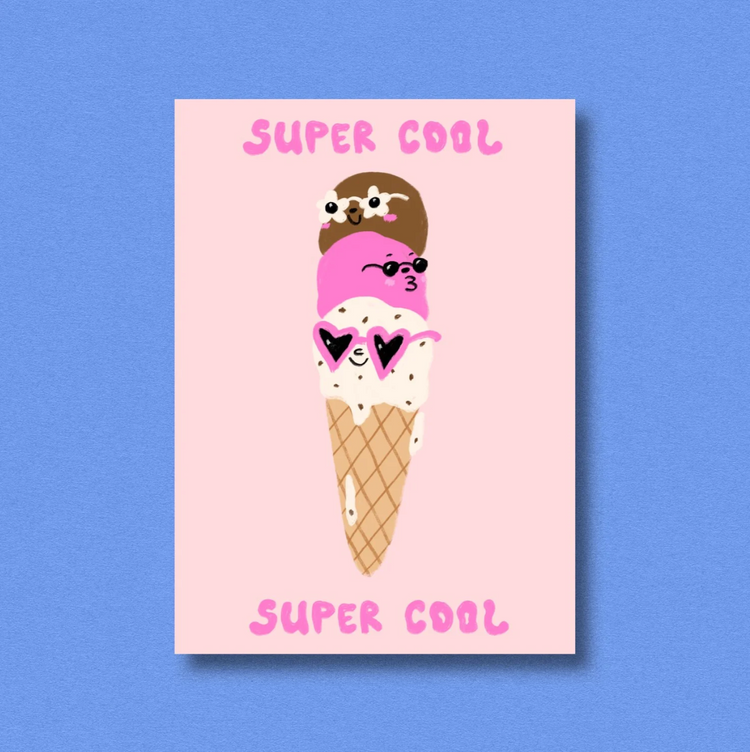 Super Cool Ice Cream Postcard Print