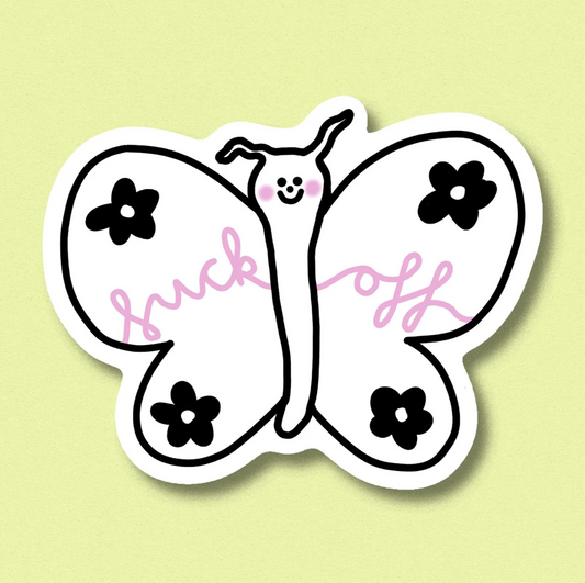 Fuck Off Butterfly Sticker