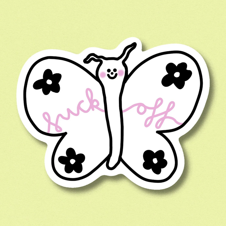 Fuck Off Butterfly Sticker