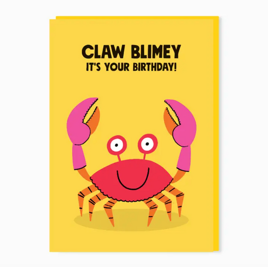 Claw Blimey Crab Birthday Card