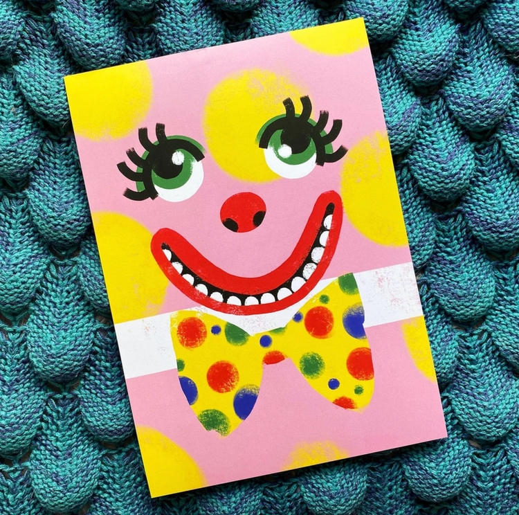 Mr Blobby Face A4 Art Print