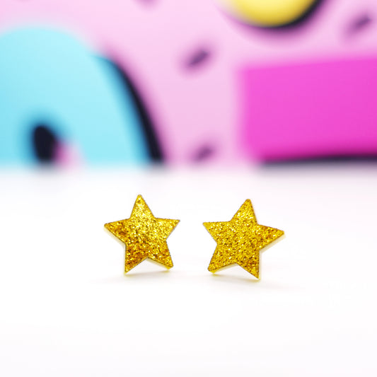 SUPER SECONDS Glitter Star Stud Earrings